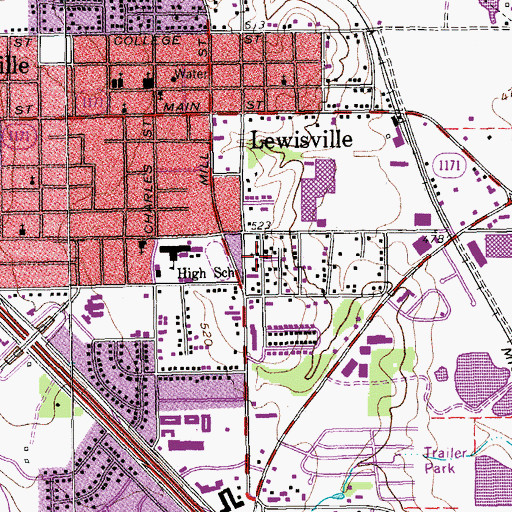 Topographic Map of Solid Rock Missionary Baptist Church, TX