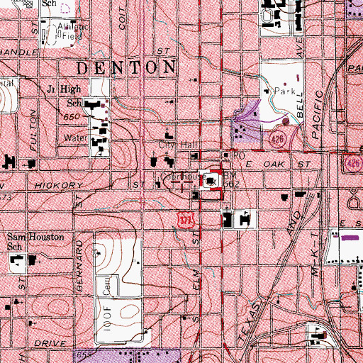 Topographic Map of Tabernacle Baptist Church, TX