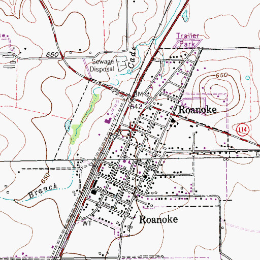 Topographic Map of Tabernacle Baptist Church, TX