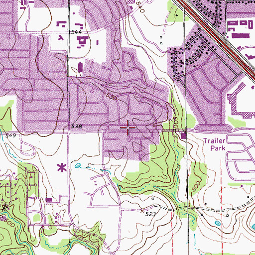 Topographic Map of Westside Baptist Church, TX