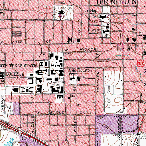 Topographic Map of Church of Christ, TX