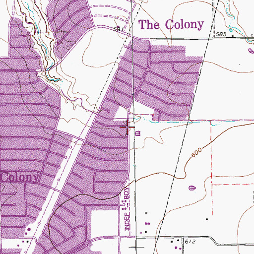 Topographic Map of The Colony Church of Christ, TX