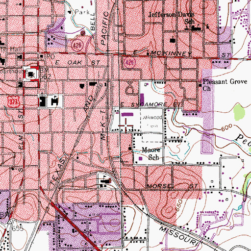 Topographic Map of Prairie Saint Church of Christ, TX