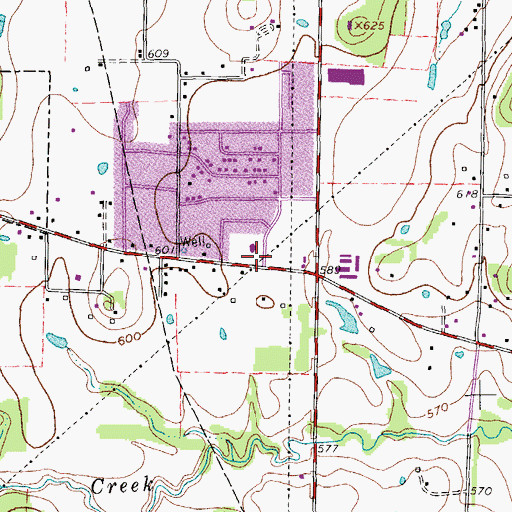 Topographic Map of Singing Oaks Church of Christ, TX
