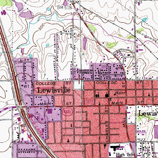 Topographic Map of Church of God, TX