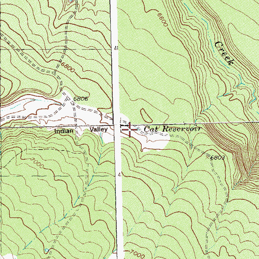 Topographic Map of Cat Reservoir, CO