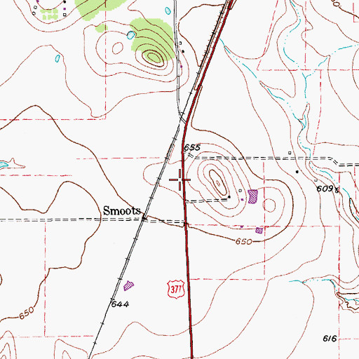 Topographic Map of Oak Hills Community Evangelical Free Church, TX