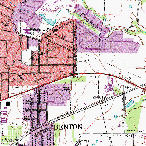 Topographic Map of Christ the Servant Lutheran Church, TX