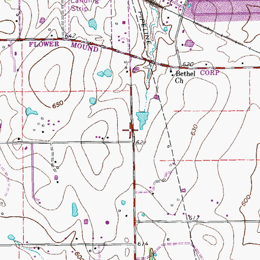 Topographic Map of Faith Lutheran Church, TX
