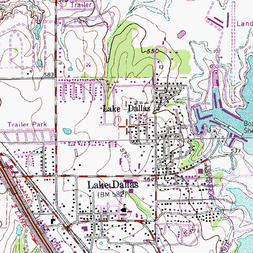 Topographic Map of Hope Lutheran Church, TX