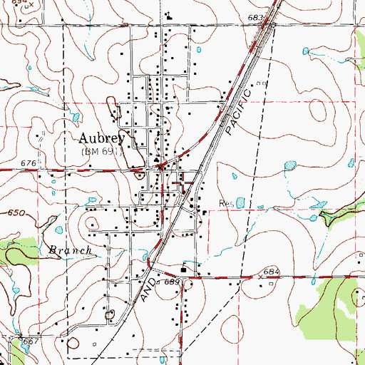 Topographic Map of First Baptist Church, TX