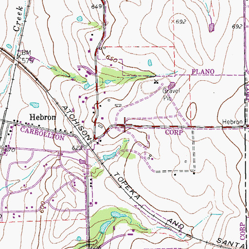 Topographic Map of First Baptist Church Hebron, TX