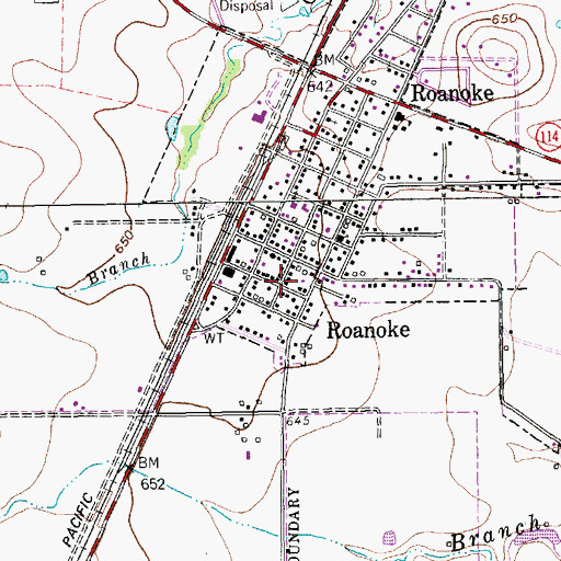 Topographic Map of First Baptist Church of Roanoke, TX