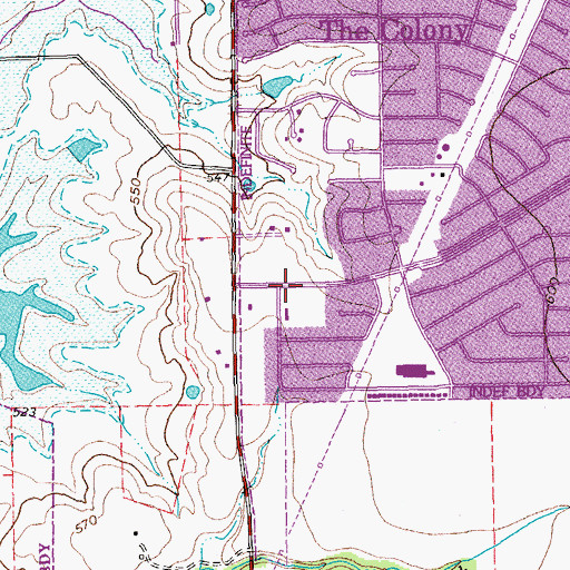 Topographic Map of First Baptist Church of the Colony, TX