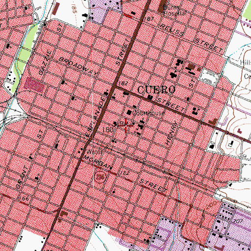 Topographic Map of Saint Michaels Catholic Church, TX