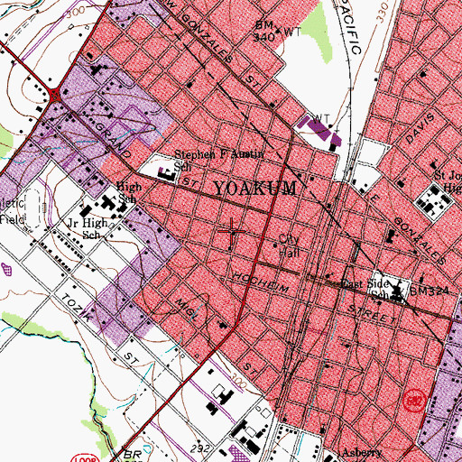 Topographic Map of Forrest Street Church of God in Christ, TX