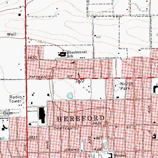 Topographic Map of First Temple Assembly of God Church, TX
