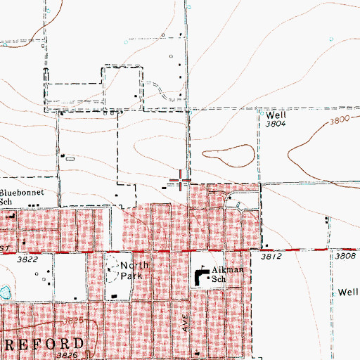 Topographic Map of Templo New Beginning Assembly of God Church, TX