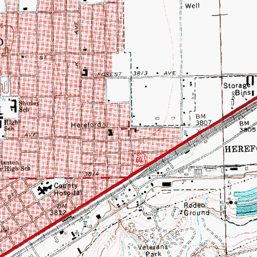 Topographic Map of Sonrise Baptist Church, TX
