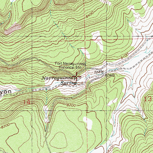 Topographic Map of Fort Narraguinnep Historical Site, CO