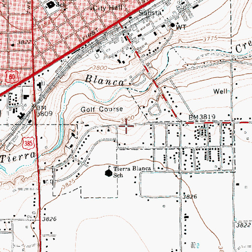 Topographic Map of Church of God, TX