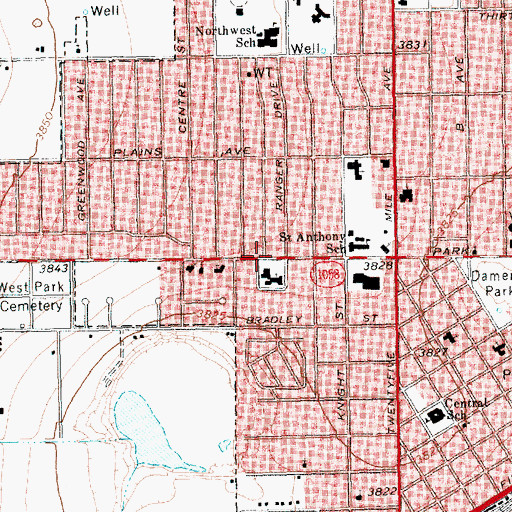 Topographic Map of Saint Thomas Episcopal Church, TX