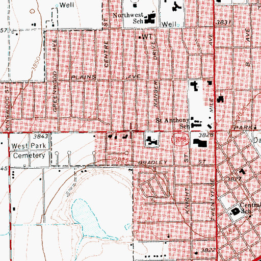 Topographic Map of Seventh Day Adventist Church, TX