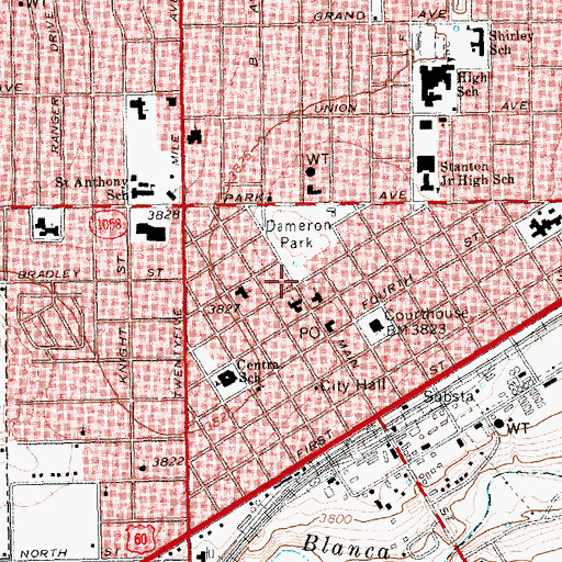 Topographic Map of Parkside Chapel Church, TX