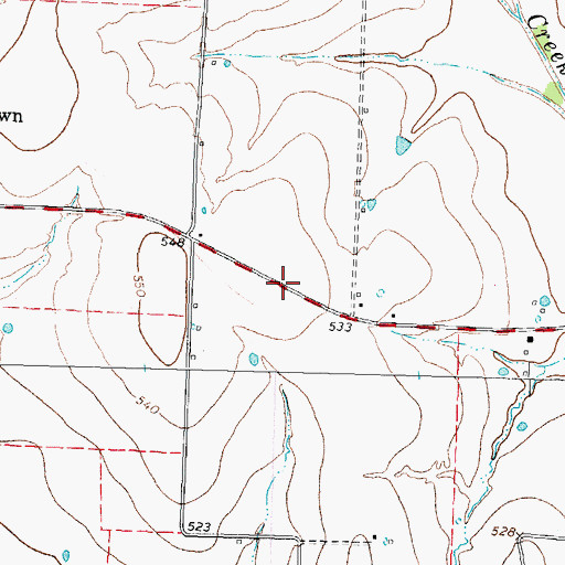 Topographic Map of Friendship Baptist Church, TX