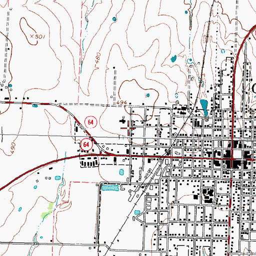 Topographic Map of New Life Baptist Church, TX