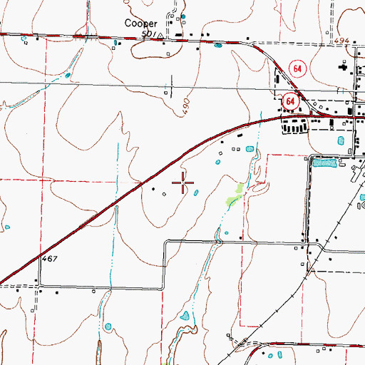 Topographic Map of Church of Christ, TX