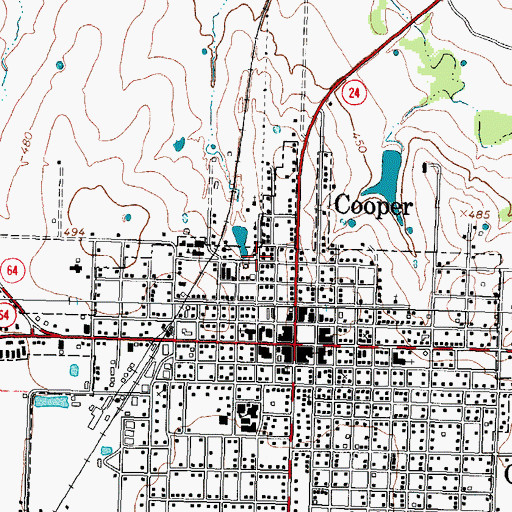 Topographic Map of Love Chapel Church of God in Christ, TX