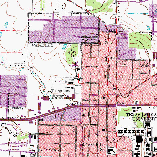 Topographic Map of Central Baptist Church, TX