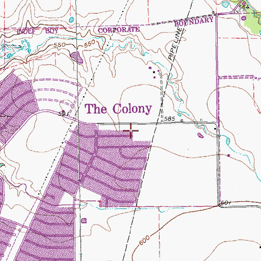 Topographic Map of Colony Park Baptist Church, TX