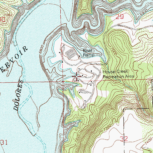 Topographic Map of House Creek Recreation Area, CO