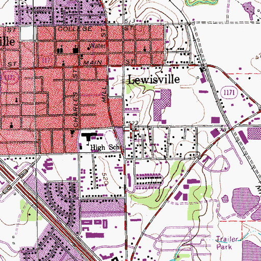 Topographic Map of Community Baptist Church, TX