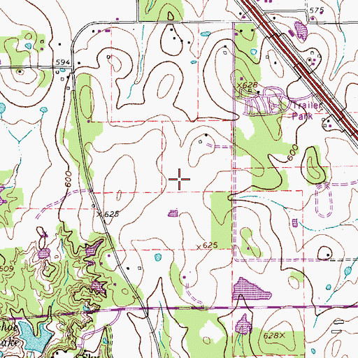 Topographic Map of Corinth First Baptist Church, TX