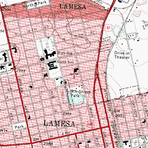 Topographic Map of Northside Baptist Church, TX