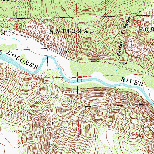 Topographic Map of Lone Dome Recreation Area, CO