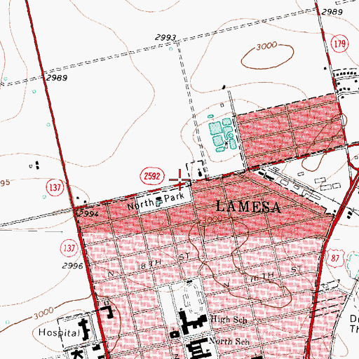 Topographic Map of Calvary United Pentecostal Church, TX