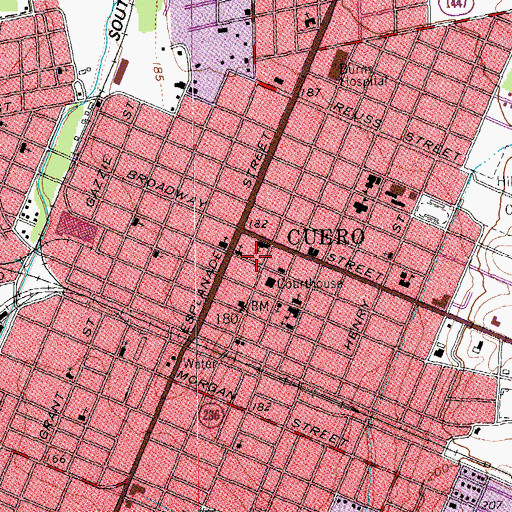 Topographic Map of First Baptist Church, TX