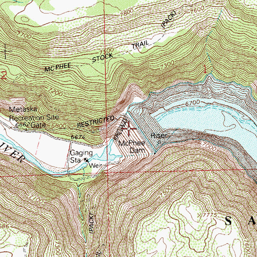 Topographic Map of McPhee Dam, CO