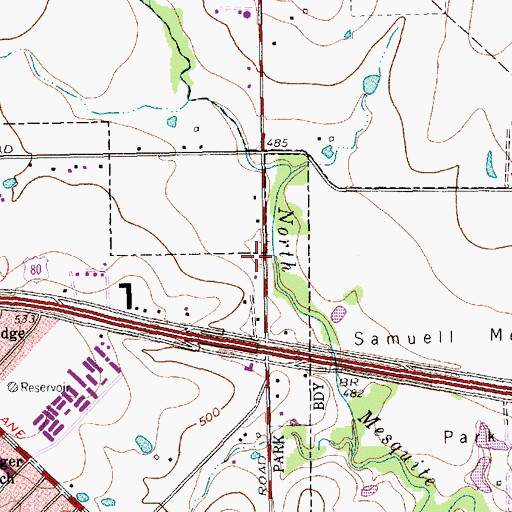 Topographic Map of Life Community Church, TX