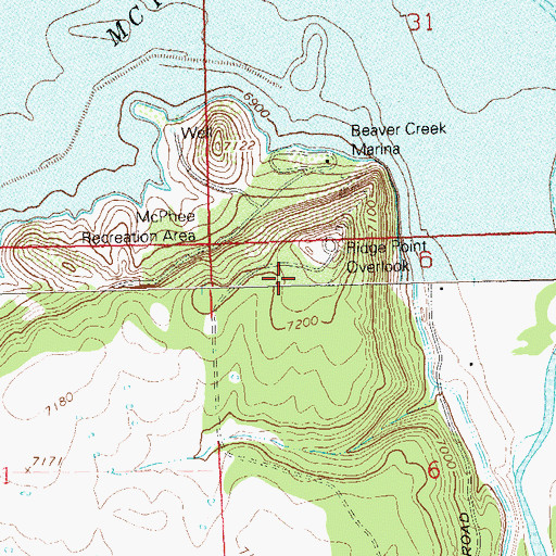 Topographic Map of McPhee Recreation Area, CO