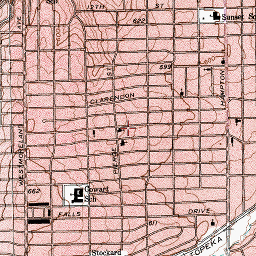Topographic Map of New Life Fellowship Church, TX