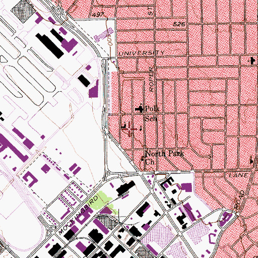 Topographic Map of North Park Church, TX