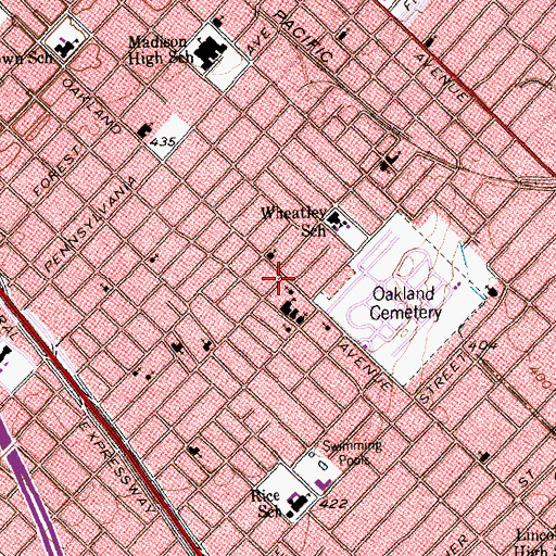 Topographic Map of Pleasant Grove Missionary Church, TX