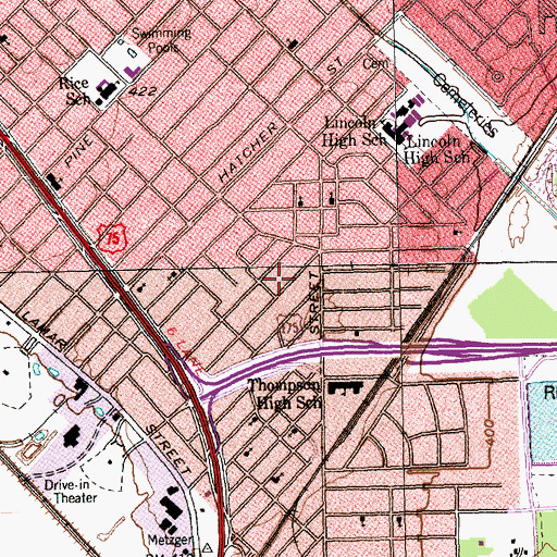 Topographic Map of Rhoads Terrace Bible Fellowship Church, TX