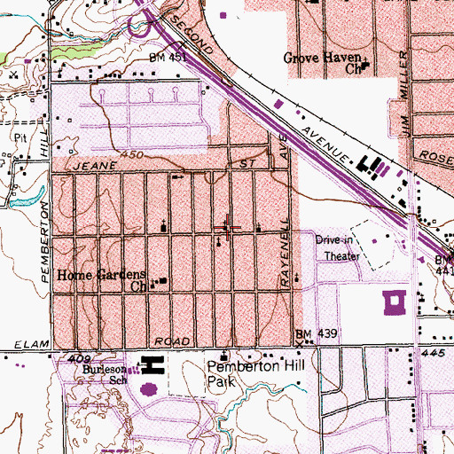 Topographic Map of Templo la Hermosa Church, TX
