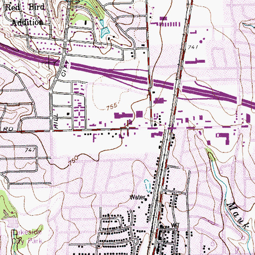 Topographic Map of Twin Bible Chapel Church, TX